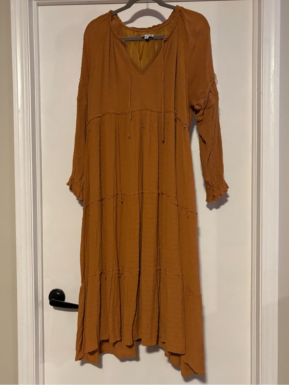 ⭐️Wonderly Boho Maxi Dress in Mustard Brown